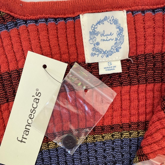 NWT Francesca Madie Button Front Knit Tank Top Multicolor Small - Picture 3 of 7